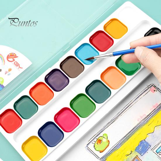 Art Supplies Watercolor Paint Set, Portable Washable Solid Palette, Bright Semi Dry Set Colors Pigment Kit, for Kids And Beginners Illustrations Safe