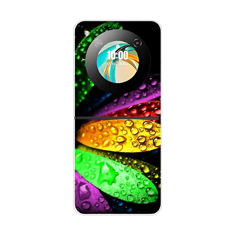 Etui na ZTE Nubia Flip NX724J Modne Malowane Przezroczyste Twarde PC Składane Na ZTE Libero Flip 5G A304ZT Przezroczyste Etui na Telefon Funda