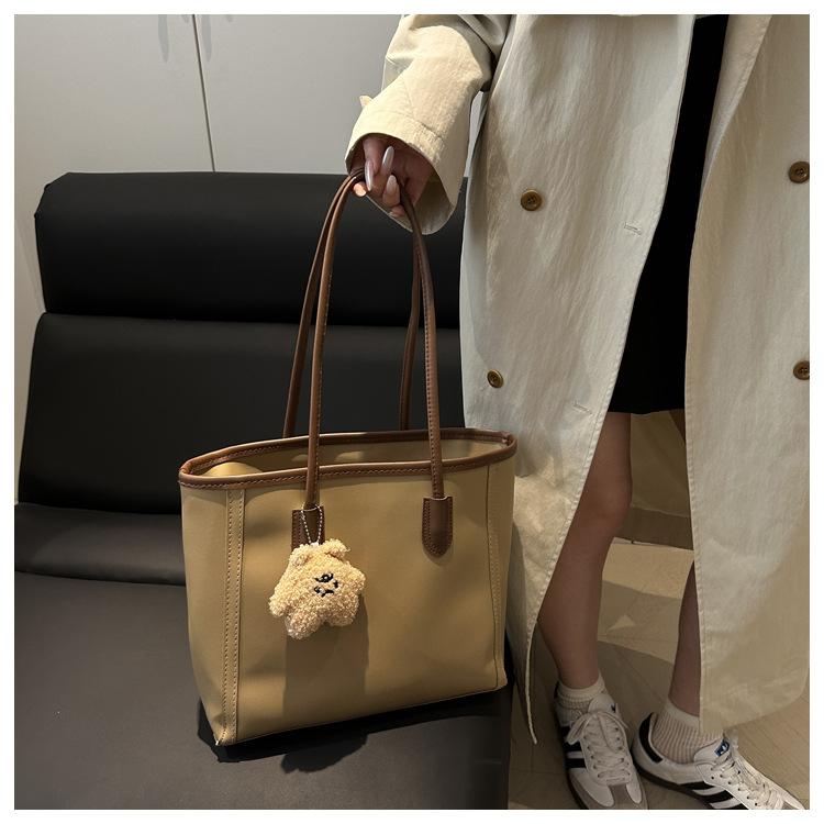 Simple Style Faux Leather Large Capacity Tote Bag for Women Fashionable Work Shoulder Handbag CLE