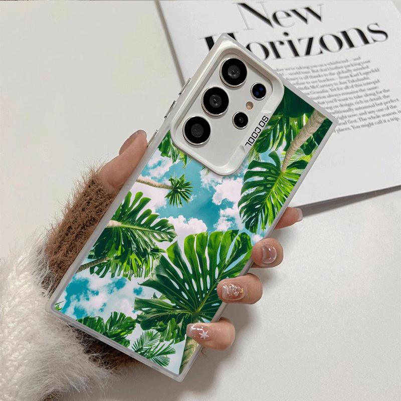 Summer Plants Green Leaf Shockproof Phone Case for Samsung Galaxy S26 Edge S25 Ultra S24 FE S23 Plus S21 Cover Anti Fall Fundas