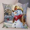 50 Style Merry Christmas Cushion Cover Decor Cute Cartoon Santa Claus Snowman Pillow Case Soft Plush Pillowcase for Sofa Home