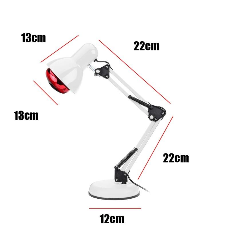 E27 Base 150W Infrared Therapy Light - 360° Clamp | Beauty & Health Home Muscle Relief Spa Lamp (White)