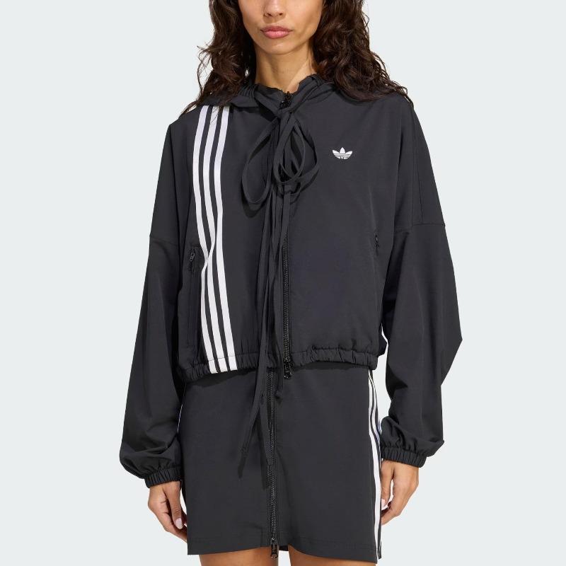 adidas Originals Tracktop Ribbon Off Placed Logo Gestreifter Sport-Hoodie Damenjacke JX2698