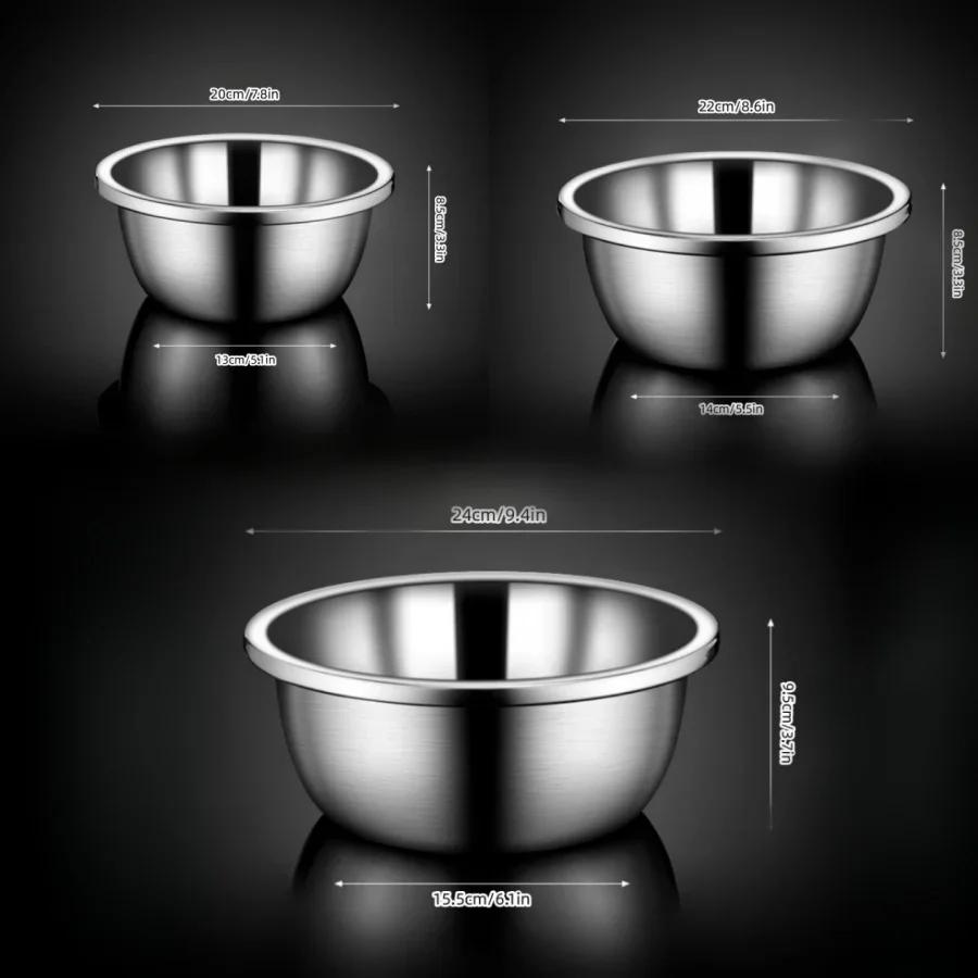 Scaled Mixing Bowl Stainless Steel Whisking Bowl For Knead Dough Salad Cooking Baking Container Kitchen Supplies