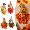 Autumn Wreath for Front Door Gnome Maple Leaf with LED Lights, Rustic Pointed Hat Home Accents Hanging, Farmhouse Harvest Fall Thanksgiving