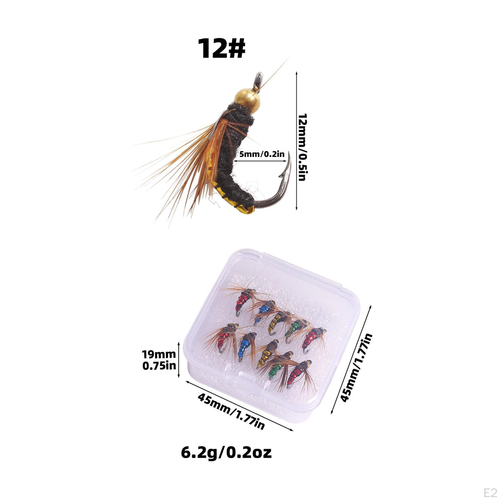 10 шт. приманки для ловли нахлыстом с искусственным набором крючков для Size 10 — фото 5