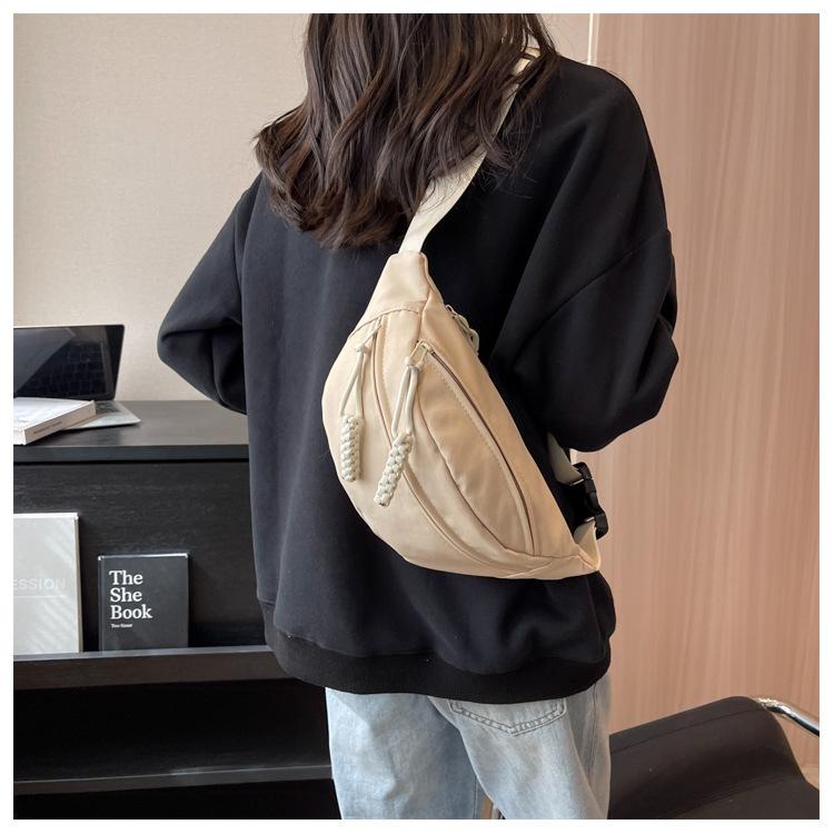 Crossbody Breast Bag Canvas Casual Bag Women's New Trendy Summer Sports Niche Versatile Ins Fanny Bag Women's Bag