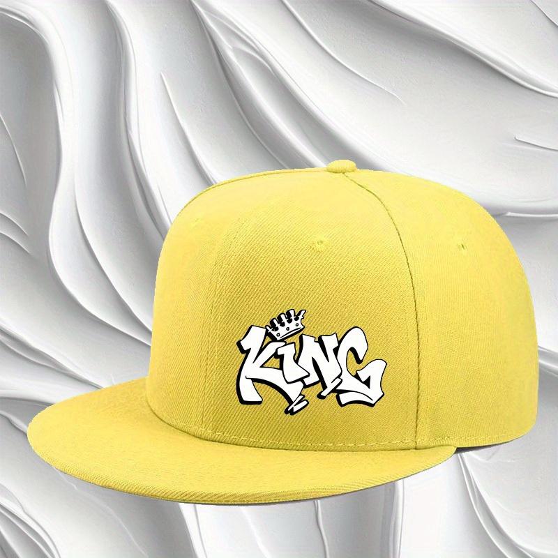 King Graffiti Art Flat Brim Baseball Cap Unisex Adjustable Hip Hop Streetwear Hat