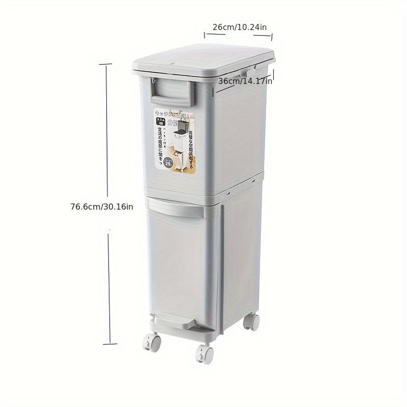 

29 л/32 л Большое мусорное ведро с двумя отделениями, ножная педаль, прочный пластиковый контейнер, разделение сухого/влажного, надежная крышка, управление кухонными отходами