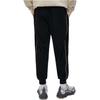 Fila Fusion Retro Patchwork Logo Embroidery Side Stripe Loose Fit Drawstring Cuffed Knit Sports Pants Men Bottoms Deep-Black T11M312603FBK