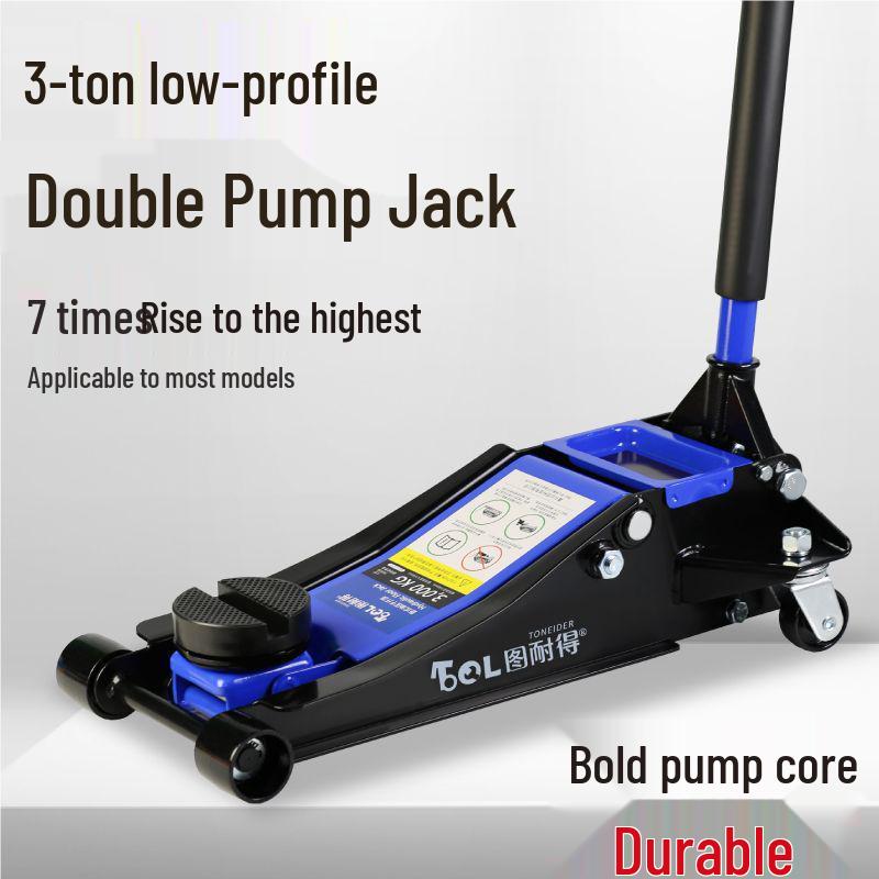 Horizontal Hydraulic Jack for Auto Repair: 3, 4, 5 Ton Capacity - Ideal for Small Cars, Trucks, and Tire Changes.