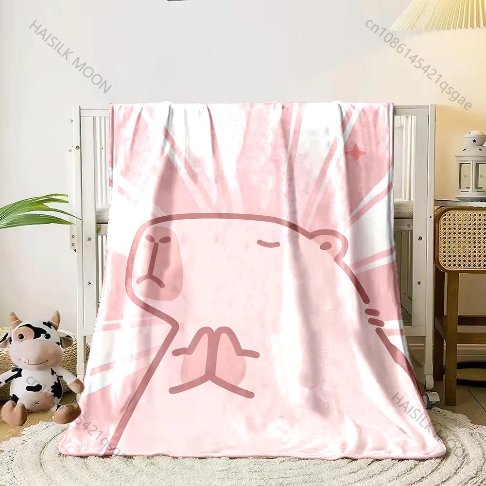 Cartoon Capybara Printed Blanket Kids Adult Blanket Soft and Warm Bedding for Bed Sofa Outdoor Travel Cover Blanket Luxury Gift