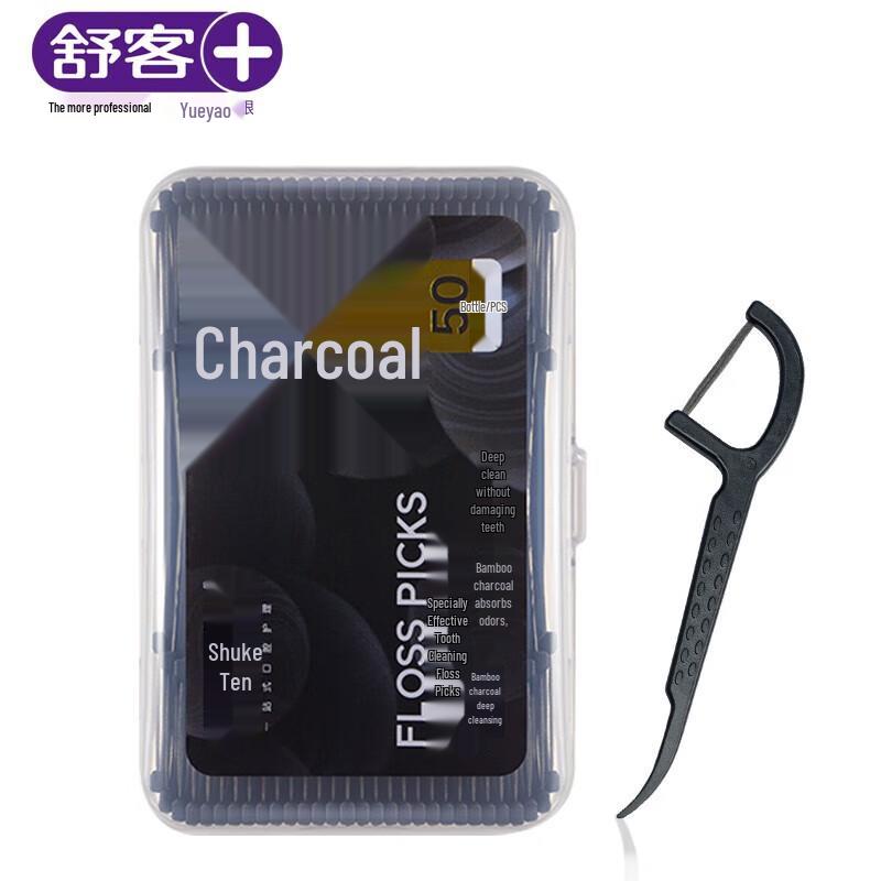 Shuke Deep Clean Bamboo Charcoal Dental Floss Picks