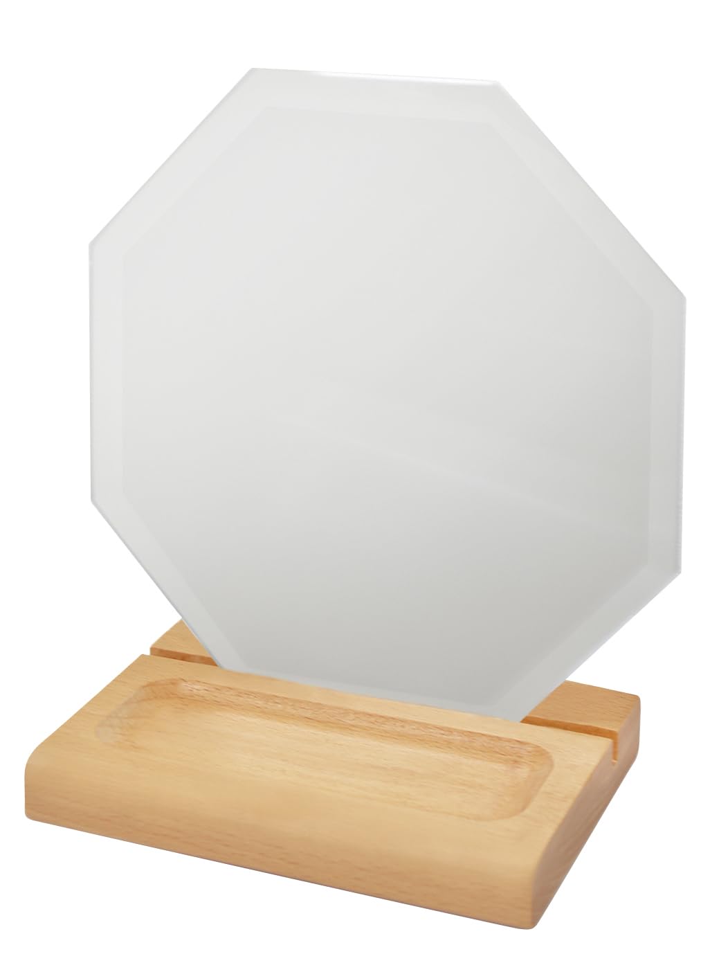 KI Japan Moment Wood Stand Mirror, Octagonal, 167730