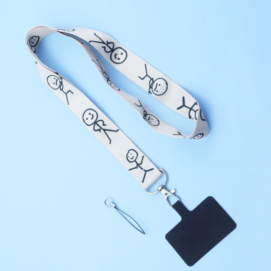 Handmade, Cartoon Phone Lanyard Removable Removable Match Man Illustration Cup Camera Door Card Neck Strap Lanyard Accessory