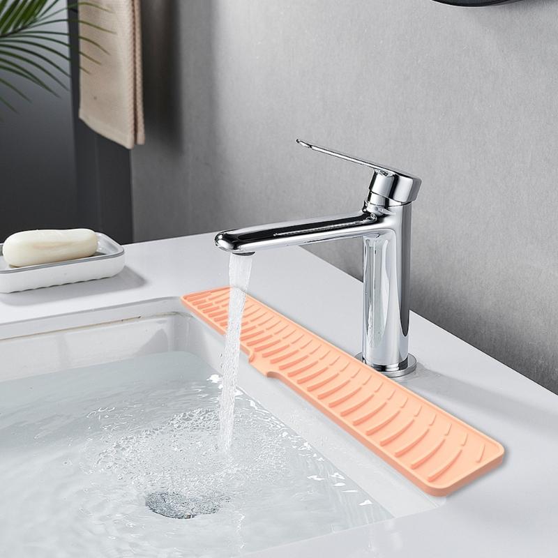 Multifunction  Silicone Faucet Mat Not  Slip Drainages Mat Kitchen Faucet Mat Kitchen Sink Accessory Large for Kitchen Sink