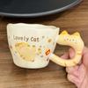 Cute Orange Cat Ceramic Mug Cartoon Birthday Gift Water Cup Girl Heart Home Breakfast Milk Cup Souvenir