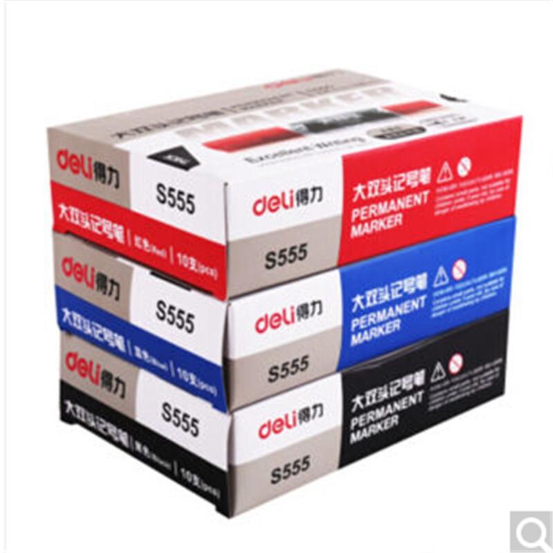 Deli S555 Double-Tip Waterproof Marker Pen