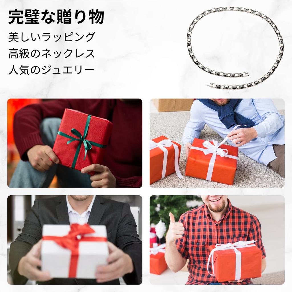 HAQI Men's Titanium and Ceramic Magnetic Hematite Necklace, Anti-Static, 55cm