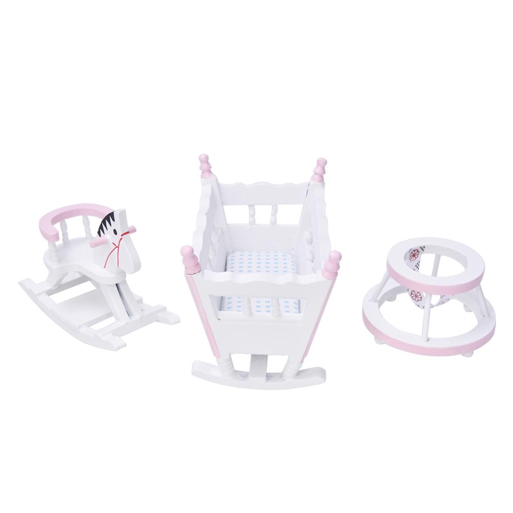 1:12 Doll House Accessories   Furniture     Wooden Horse Stroller Set