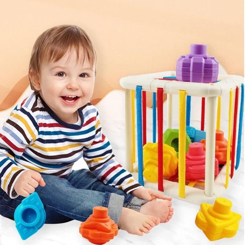 Non-Toxic New Colorful Shape Blocks Sorting Game Baby Montessori Learning Educational Toys For Children Bebe Birth Inny 6 12 Months Gift