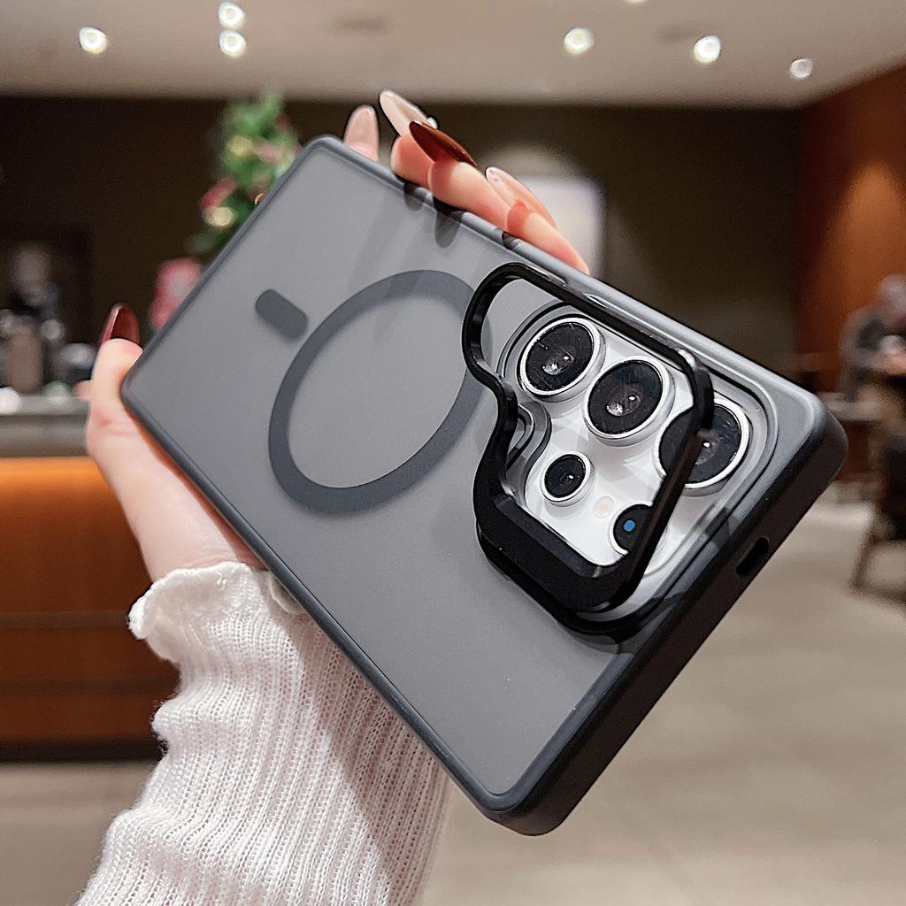 Suitable for Samsung S25Ultra Magnetic Phone Case S25Plus Skin Skin Scrubbed S24FE Lens Bracket Protection Case