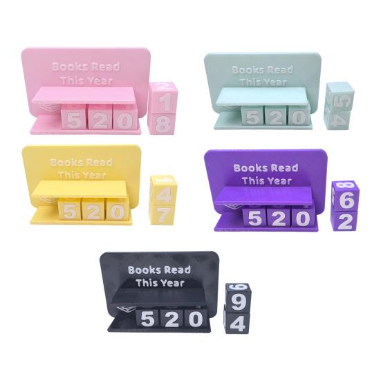 Book Read This Year Tracker Reading Book Counter Ornament Reading Target Display Number Recording Sign Shelf Desk Decoration Book Lovers Gift