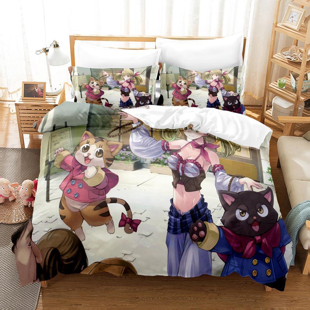 Atelier Totori The Adventurer Of Arland Bedding Set Cartoon Anime three-piece Set Adult Kid Bedroom Duvet Cover Sets 3D Kawaii