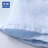 ROMON Men's 100% Linen 3/4 Sleeve Stand Collar Casual Shirt