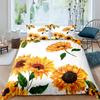 Vintage Sunflowers Duvet Cover Set Letters Bedding Set Letters And Sunflowers Printed Retro Girls Queen Size 2/3pcs Quilt Cover
