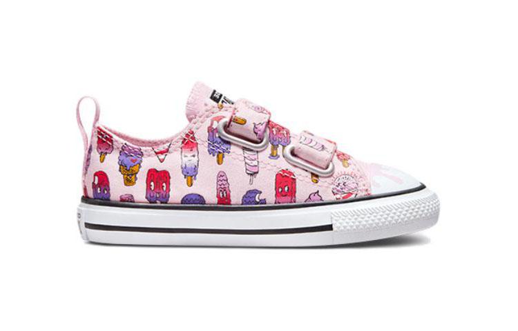 Converse Chuck Taylor All Star Canvas Wear resistant And Lightweight Low top Toddler Shoes Pink Purple A00389C
