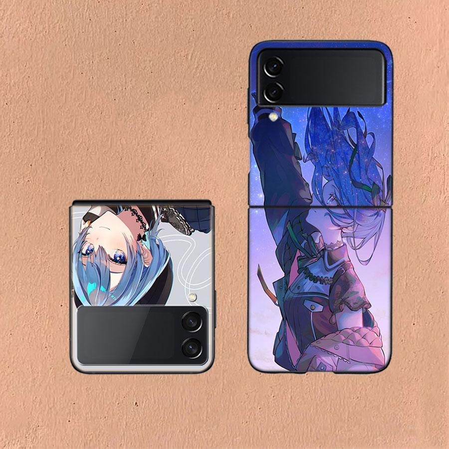 Suisei H-Hoshimachi Phone Case For Samsung Z Flip 6 7 5G Galaxy Z Flip 5 4 3 5G Cases Shockproof Hard Cover TPU