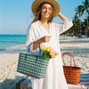 Urhålad PVC-grönsakskorgväska Bohemisk stil Plasthandväska Söt Strandväska Semester