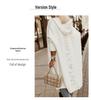 Autumn/Winter Hooded Long Cardigan Sweater with Turn-Down Collar and Letter Knit Design