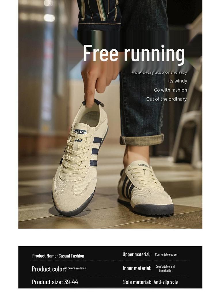 Męskie sneakersy płócienne retro oddychające Forrest Gump - Wiosenne miękkie podeszwy, casualowe buty sportowe