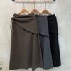 C S In The Room Puka Wool Strap Flared Long Skirt 3Color