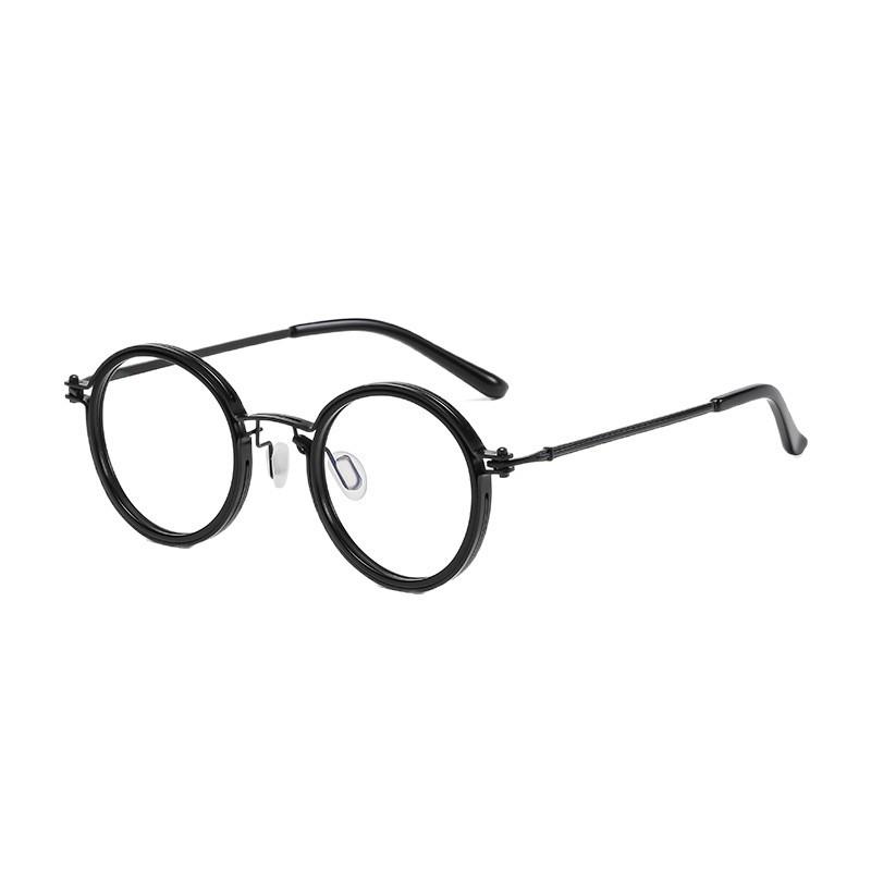 Retro Artistic Round Frame Anti-Blue Light Multifocal Reading Glasses with Smart Zoom for Near and Far Vision