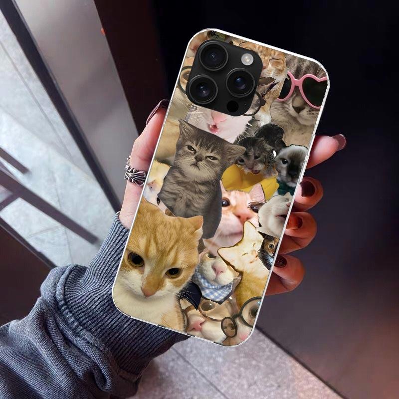 Crying Cat Memes Telefoonhoesje Voor iPhone 17 Air 16 15 Pro Max 14 Plus 13 Mini 12 11 Cover 7 8 SE Siliconen Hoesje Print Fundas 17 Ai