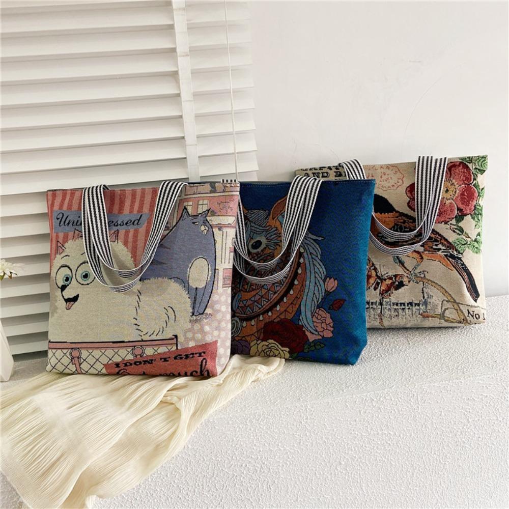 Embroidery Handbag Large Capacity Underarm Bag Fashion Tote Bags