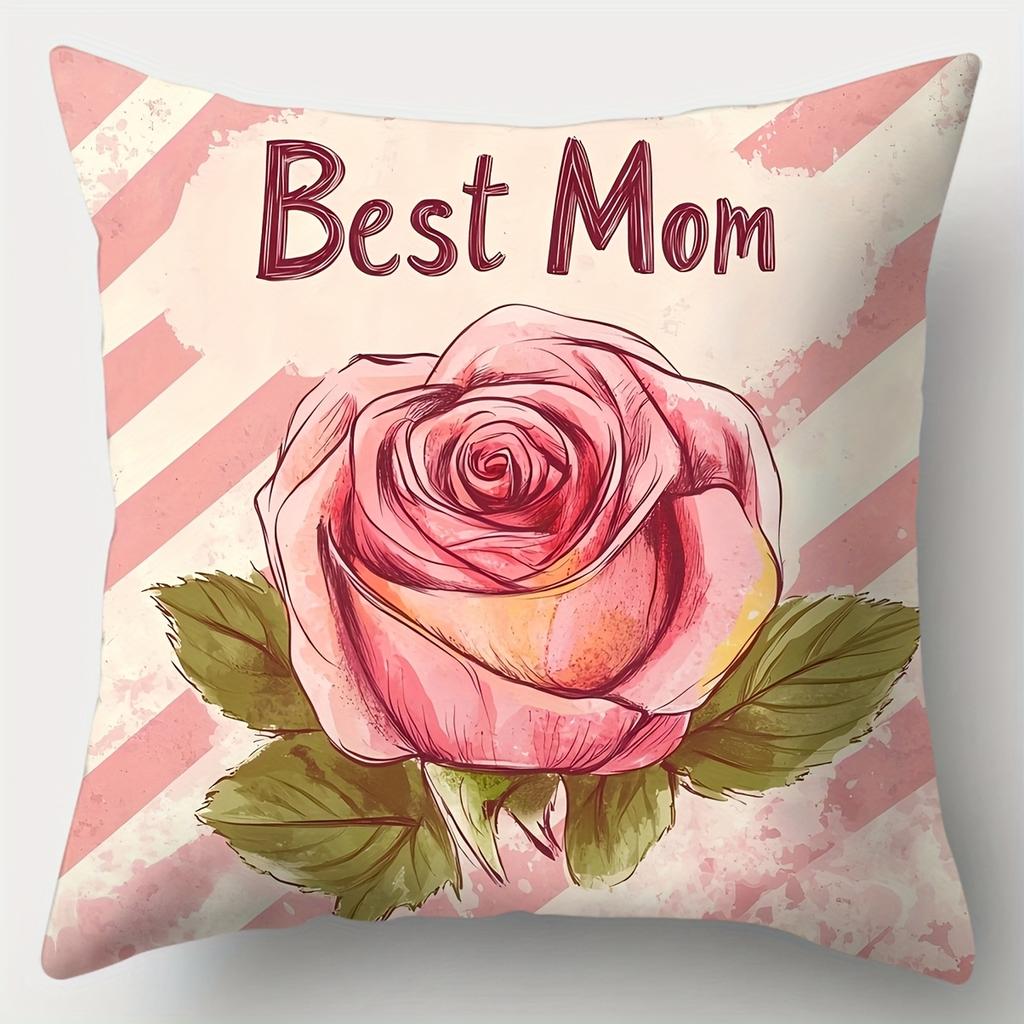 4pcs/set, Mother'S Day Pillowcase, Rose Elf Pillowcase, 45x45cm Single-sided Print, Mother'S Day Decoration, Sofa Waist