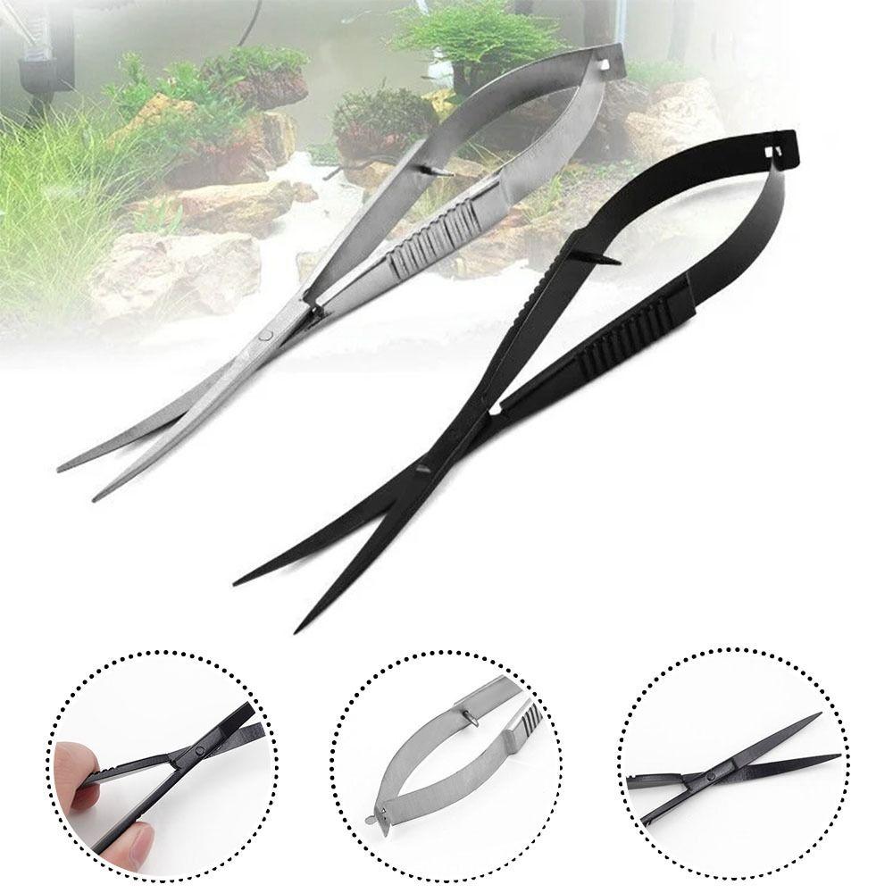 Durable Stainless Steel Aquarium Scissor Auto-Return Portable Aquatic Plant Trimmer Landscaping Scissor Aquarium