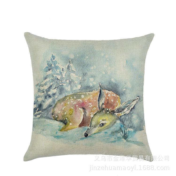 Watercolor Bunny Egg Easter Pillow Cover Nordic Office Sofa Polyester Cushion Cover Home Furnishings
