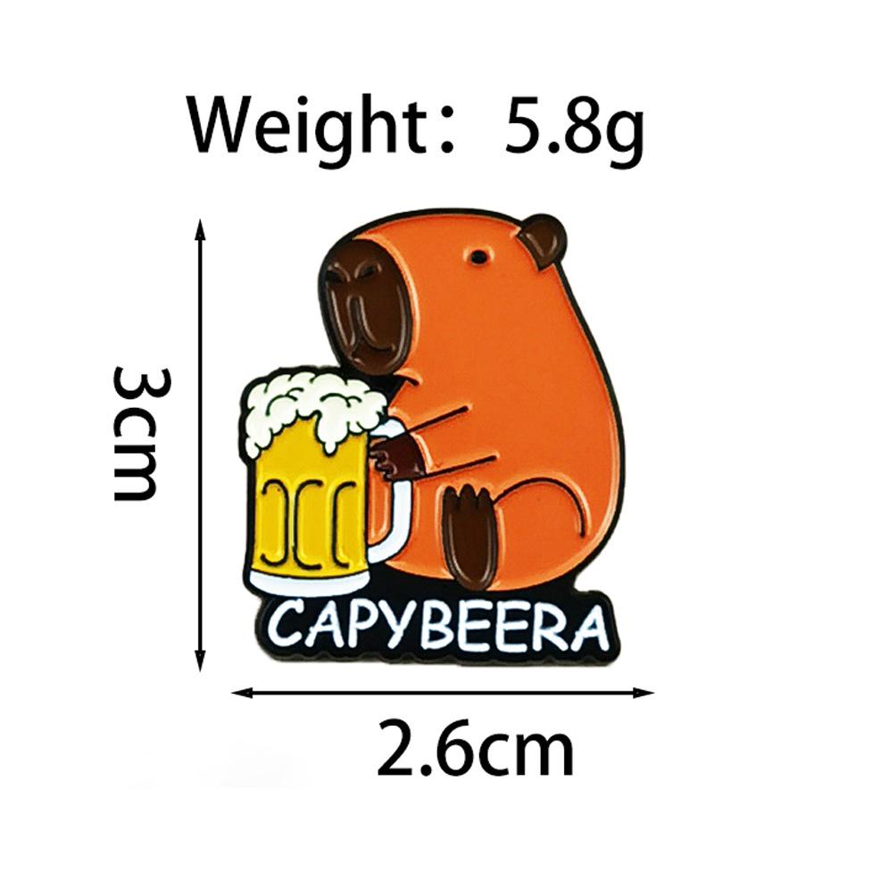 Alloy Capybara Brooch - Cute Cartoon Design, Versatile Clothing Accessory