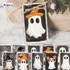 40pcs, Halloween tags, hang tags, gift tags, party decorations, DIY, holiday home decor, party cards, ornaments, jute rope