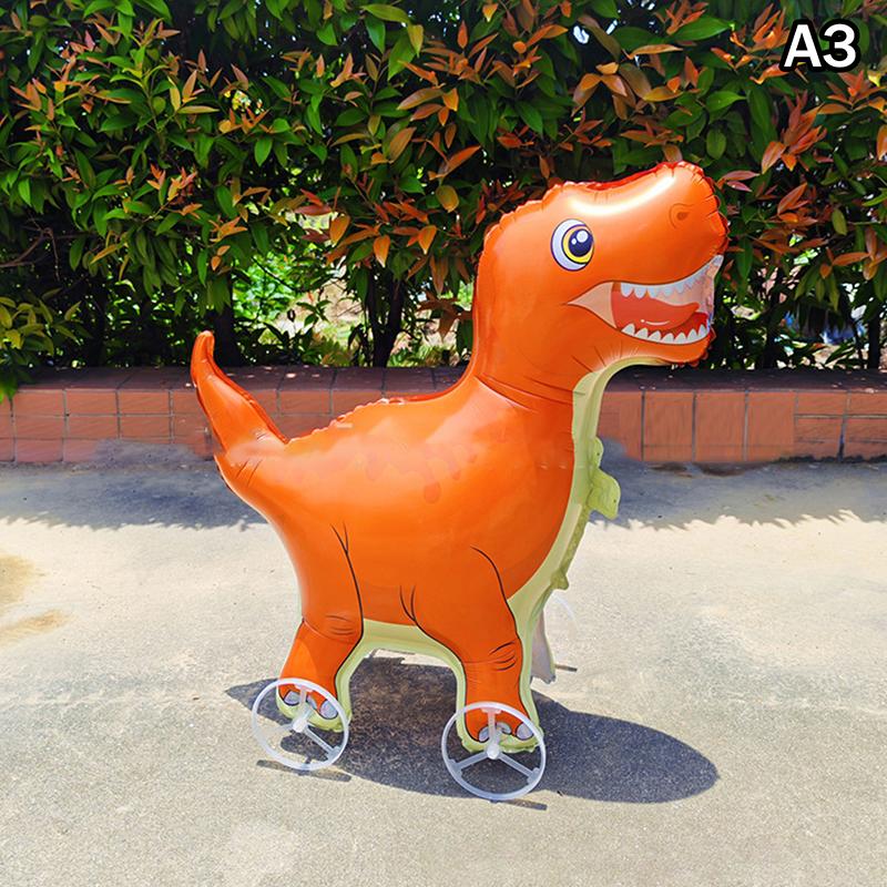 4D Cartoon Foil Balloons Elephant Stand Walking Balloon With Wheel For Kids Birthday Party Decoration Baby Shower