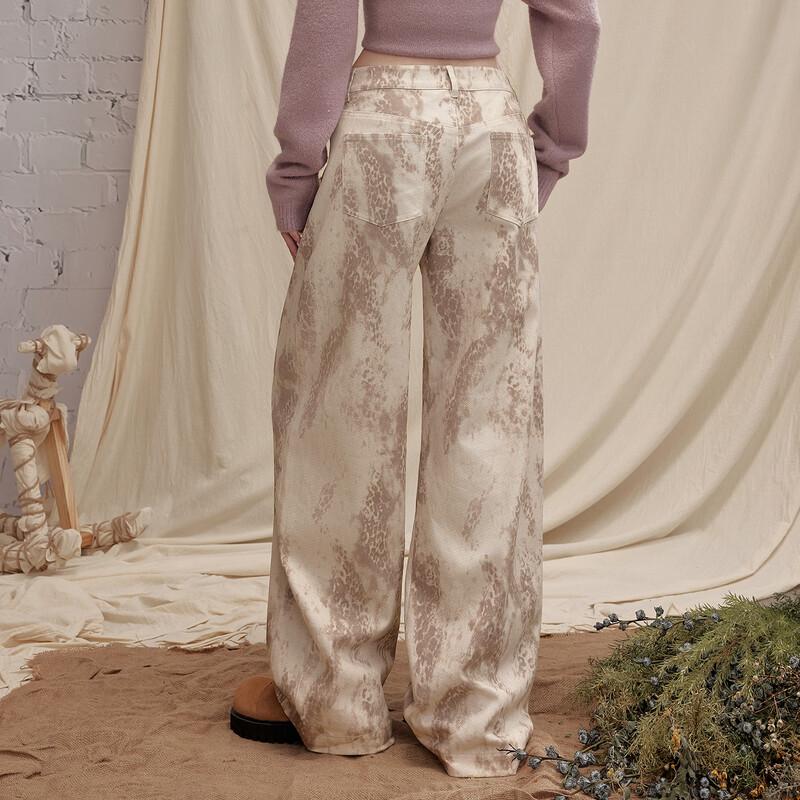 unifree Relaxed Fit Printed Wide Leg Casual Pants