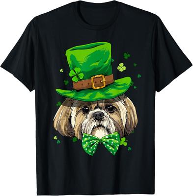 Shih Tzu Leprechaun St. Patrick's Day Hunde Grafik T-Shirt Niedliches Haustierbesitzer Geschenk