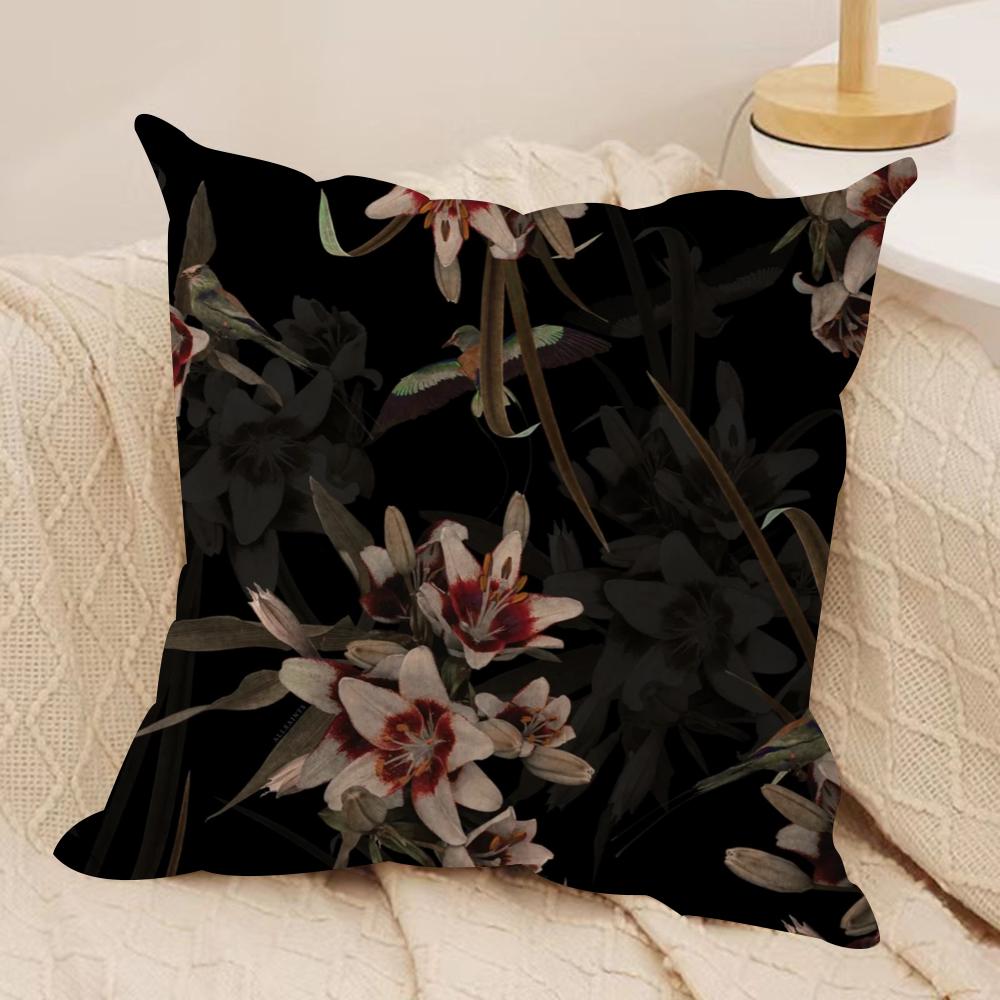 Classic AAllsaints Floral Cushion Cover Soft Plush Fabric DoubleSided Printed Sofa Cushion Cover for All Seasons Home Decor