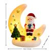 Curved Moon Santa Christmas Decoration with Warm LED Light, Seasonal Tree and Gift Figures, Plus USB Power for Indoor Desk, Shelf and Window Displays