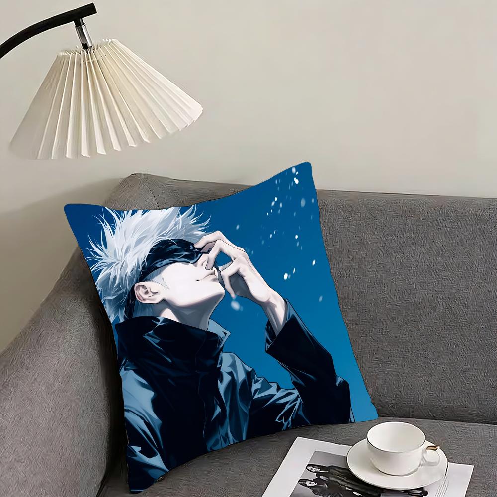Gojo Satoru Cushion Cover Reversible Plush Pillow Cover – For car, sofa, bedroom, perfect as a gift.